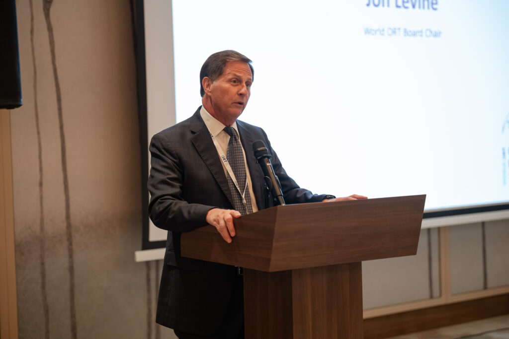 Jon Levine speaks at the World ORT COR meeting in Lithuania