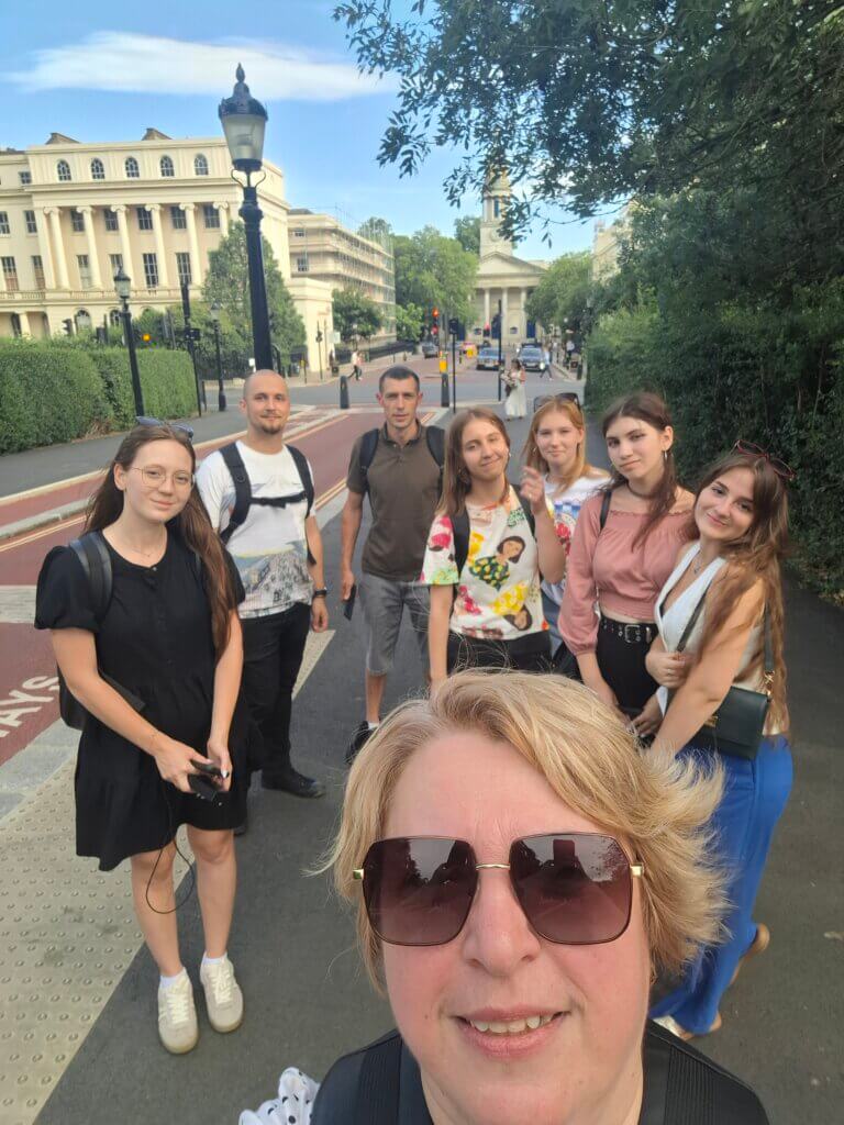 The students from Ukraine sightseeing in London
